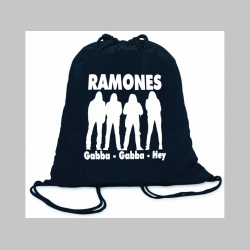 Ramones  ľahké sťahovacie vrecko ( batôžtek / vak ) s čiernou šnúrkou, 100% bavlna 100 g/m2, rozmery cca. 37 x 41 cm